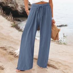 Spring Summer Women Loose Wide Leg Pants Office Lay Casual Solid Jogger Elastice Waist Loose Trousers 2023