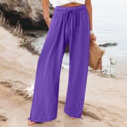 Spring Summer Women Loose Wide Leg Pants Office Lay Casual Solid Jogger Elastice Waist Loose Trousers 2023