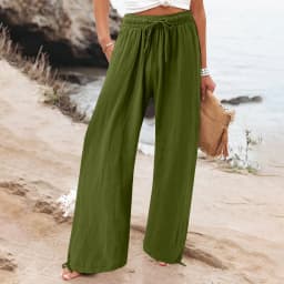 Spring Summer Women Loose Wide Leg Pants Office Lay Casual Solid Jogger Elastice Waist Loose Trousers 2023