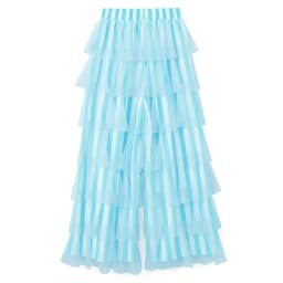 New Fashion Women Trendy Cute Pants Casual Layered Mesh Ruffles Stripe Print Elastic Trousers For Daily Streetwear Hot Sale
