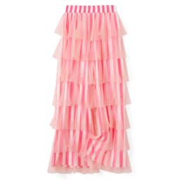 New Fashion Women Trendy Cute Pants Casual Layered Mesh Ruffles Stripe Print Elastic Trousers For Daily Streetwear Hot Sale