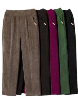 Corduroy Straight Leg Pants Women's Spring Autumn Popular Loose Fit Slimming Casual Long Trousers High Waist Polyester Fiber