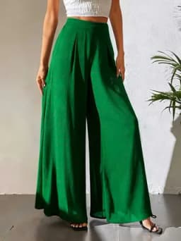 2026 Women's Summer Casual Pants Mom's Loose Pants Versatile Ice Silk Chiffon Wide Leg Pants Straight Casual 9-point Trousers