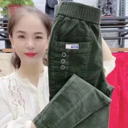 High Waist Harlan Pants Casual Velvet Straight Leg Pants Slim Fit Corduroy Pants Women's Spring Autumn New Style B3985