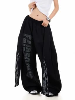 Belt Vintage Y2K Sweatpants Women Harajuku American Hip Hop Loose Wide Leg Pant Bf High Waist Vintage Spring Casual Trousers New