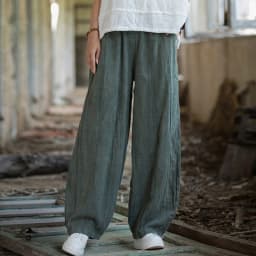 Women Elastic Waist Ramie Cotton Pants Ladies Vintage Spring Summer Trousers Female 2023 Bloomers