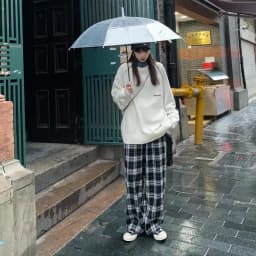 Black and White Plaid pants Oversize New Women Casual Loose Wide Leg Trousers Ins Retro Teen Straight Trousers Hiphop Streetwear