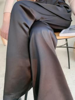 Spring Summer Women's High Waist Wide Leg Trousers Loose Fit Classic Black Silk Satin Casual Korean Style Pants Female Clothing