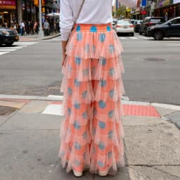 Women's Fashion y2k Vintage Sequin Tulle Pants Dot Print Elastic High Waist Tiered Loose Wide Leg Trousers for All Seasons