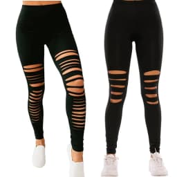 Black Solid Leggings Women Summer Sexy Hollow Out Hole Ripped Leggings Fashion Elastic Stretch Slim Casual Pants Skinny Trousers