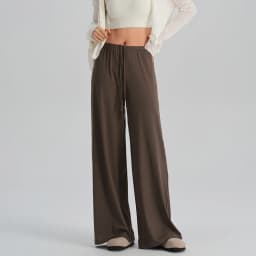 BIVIGAOS Spring Summer Drape Effect Yoga Pants Women Drawstring Loose Casual Lazy Style Ftness Straight Leg Sport Wide Leg Pants