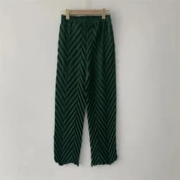 Miyake Pleated Handmade Wave Pants Women Korean Fashion New Elastic High Waist Casual Straight Trousers