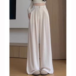 2025 Women Korean Fashion High Waist Pants Girls Retro Casual Straight Leg Trousers Lady Fashion Daily Solid Thin Pants