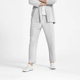 Pleats Original Pleated Pants Men's 2024 Summer Casual Drape Tapered Nine-minute Pants Drawstring Radish Small Leg Casual Pants
