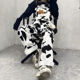 2025 Streetwear Jumpsuit Pants Women Cow Print Woman Overalls Casual Baggy Trousers Y2k Pant