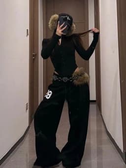 Gray Loose Sporty Wide Leg Pants Women's Spring Casual Trousers Draped Style Retro American Vintage Trendy INS High Waist Ela...