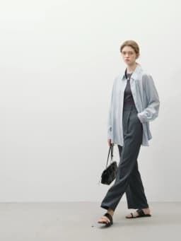 FSLE【2 Length】Women Black Commuter Long Trousers High Waist Grey Draped Straight Female Cropped Pants 25FS11163+25FS11248