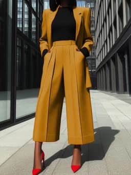 Krisstargirls 2026 Women's Wide Leg Party Pants Spring Pleated Office Casual Loose Culottes Fashion Evening Trousers Urban Lady