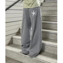 Women's Embroidered Fleece Lined Thickened Pocket Pants Autumn Winter Casual Trousers Neutral Style Long Pants Composite Fabric