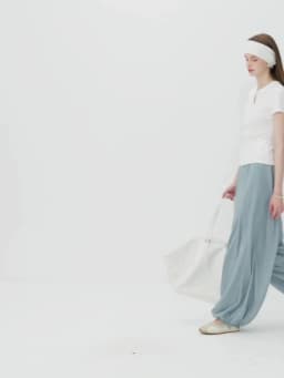 FSLE 2026 Summer Women Balloon Pants High Waist Elastic Waist Leg Culottes Loose Fit Tapered Cargo Joggers Vacation Boho Style