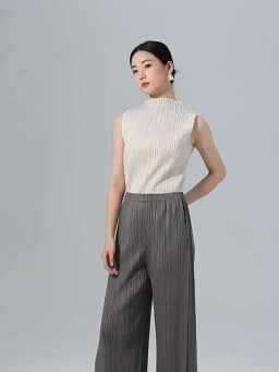Miyake Pleated Casual Pants Women 2025 Summer New Temperament Mid-waist Pleated Long Paragraph Splicing Straight Pants