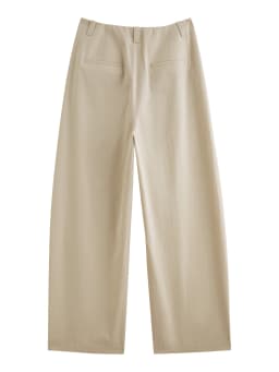 ZIQIAO 2025 Summer Women's Tencel High-Waisted Trousers - Curved Hem & Fluid Slimming Silhouette Pants 25ZQ92308