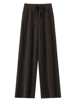 Women 100% Merino Wool Knitted Pants Elastic Waist Autumn Winter Wide Leg Trousers Casual Versatile Cashmere Korean Style Pants