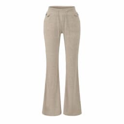 Slimming High Waist Flared Pants Women's Casual Trousers Sporty Drawstring Sweatpants Floor-Length Casual Pants