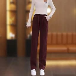 Add Velvet Padded Casual Trousers Lady Autumn Winter New 2027 High Waist Corduroy Pants Women's Large Size Straight Pants Female