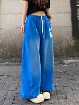 American Hip Hop Letter Streetwear Y2K Pants Women Vintage Harajuku Gradient High Waist Loose Trousers Spring Bf Straight Pant