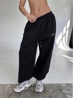 Women's Wide Leg Sportswear Pants Striped High Waist Casual Trousers Comfortable Straight Cut Pants for Daily Wear