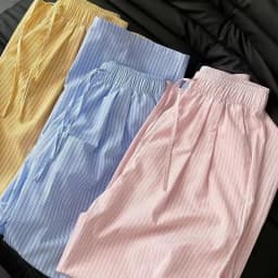 5XL Korean Striped Pockets Full Length Pants Women Spring Summer Thin High Waist Drawstring Loose Casual Straight Trousers