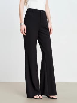 ZIQIAO Petite Women's Modern Black High-Waisted Flared Tros 2026 Spring New Arrival: Floor-Length Slightly Flared Casual Pants