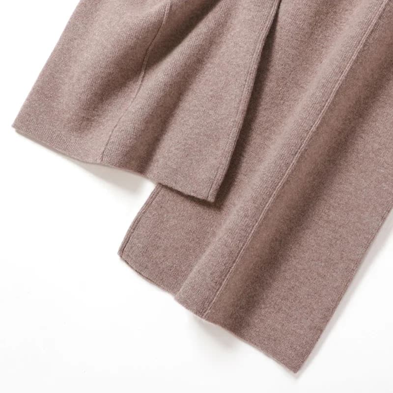 Women 100% Merino Wool Wide Leg Pants Autumn Winter Basic Soft Warm Pure Wool Knit Casual Simple Style Solid Knitted Trousers