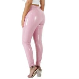 Sexy Women Shiny Latex Long Pants Gothic Leggings Wet Look Slim Ladies Skinny High Waist Faux Leather Pencil Trousers Streetwear