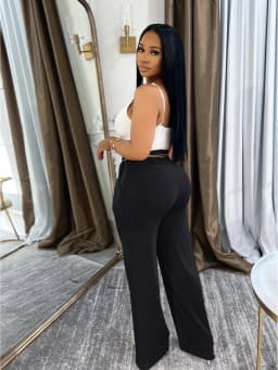 CM.YAYA Women Fashion High Waist Wide Leg Pants 2025 Streetwear Casual Active Trousers