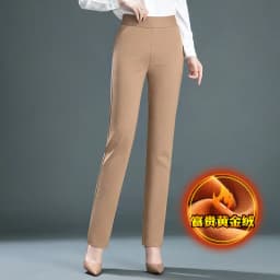 Women's Black Elastic Waist Pants, Fashion Slim Flare Pant, Khaki Camel Trousers, Navy Blue Pantalones Female, Asian Size S-10XL