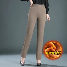 Women's Black Elastic Waist Pants, Fashion Slim Flare Pant, Khaki Camel Trousers, Navy Blue Pantalones Female, Asian Size S-10XL