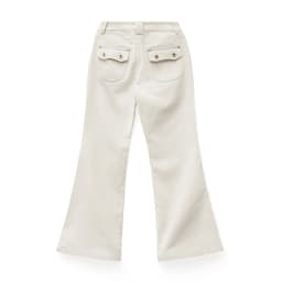 Maden Women’s Casual Pants Mid Rise Versatile Beige Pants 100% Cotton Slim Fit Flare Trousers Autumn