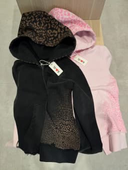 Womens Two Piece Y2K Leopard Print Pink Sports Suit Fashion Punk Sexy Slim Zipper Hoodies Micro Flared Drawstring Jogging Pants