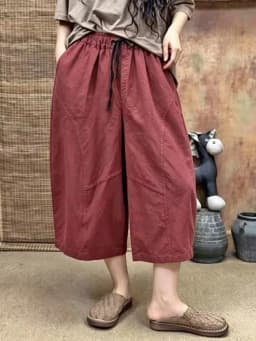 Amax LuluE Summer Fashion Leisure Soild Trousers Ladies Japanese Design Loose Vintage Pants Womens 2026 Classic Elegant Clothes