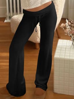 Lace Up Low Rise Sport Pants Straight Women's Casual Drawstring New Pantalones Slim Fashion Wide Leg Fashion Hosen Trousers