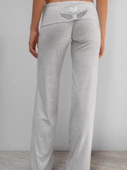 Fold Over Yoga Pants for Women Angel Wings Low Rise Straight Leg Sweatpants Y2k Stretchy Loose Gym Lounge Leggings