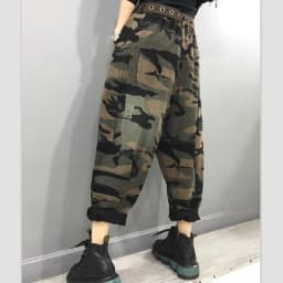 New Arrival 2024 Spring Autumn Women High Waist Ankle-length Loose Vintage Jeans camouflage Cotton Denim Harem Pants