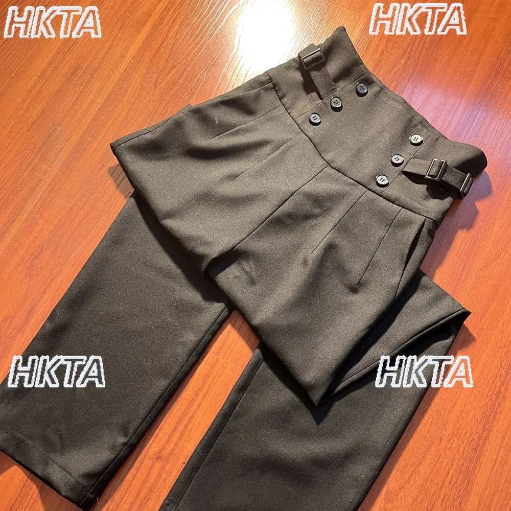 High Waist Straight Pants Y2k Vintage Court British Buttons Autumn 2026 Spring New Commute Thin Versatile Black Trousers Women
