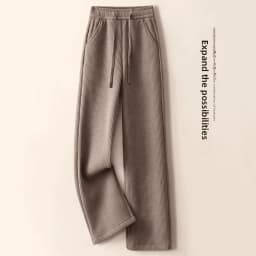 High Waist Thickened Fleece Women's Loose Pants Straight Leg Casual Trousers Korean Style Commute Fashion plus Size Ladies