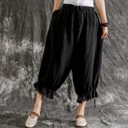 Johnature New Casual Vintage Cotton Linen Ankle-length Harem Pants Summer Solid Color Tassel Pockets Women Pants