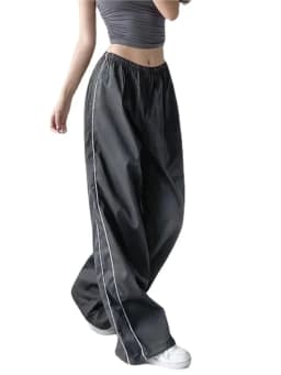 New Y2K Women Vintage Baggy Cargo Pants Women Drawstring Elastic Low Waist Parachute Pants Sweatpants Loose Hippie Pant Trousers