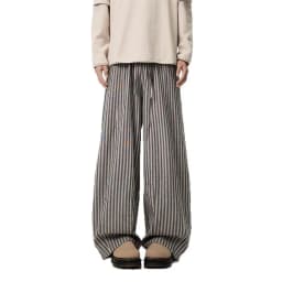 Women's Black Gothic Striped Long Pants Baggy Sweatpants Harajuku Y2k Emo Vintage Oversize Trousers Japanese 2000s Style Clothes