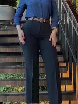Women's Pants Spring Autumn High Waist Straight Leg Work Pants New Fashion Solid Long Pants Slim Fit Elegant Pants Female